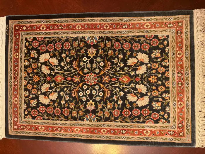 Extremely Fine Turkish Hereke Silk Rug - Image 10