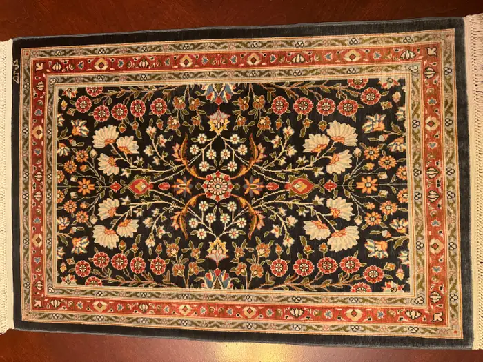 Extremely Fine Turkish Hereke Silk Rug - Image 12