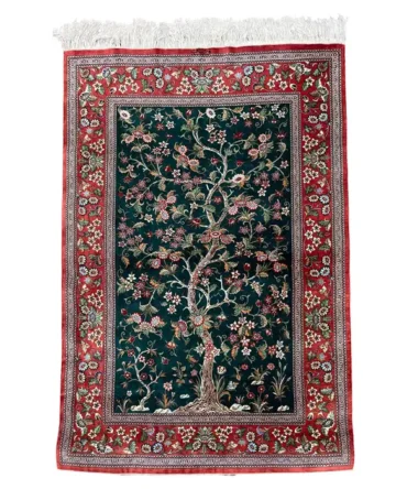 Extremely Rug Persian Silk Qum Tree of Life Rug