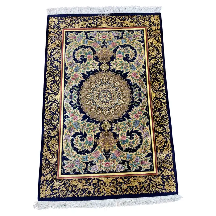 Extremely Fine Persian Silk Qum Rug