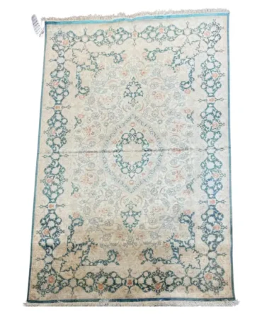 Extremely Fine Persian Silk Que Rug