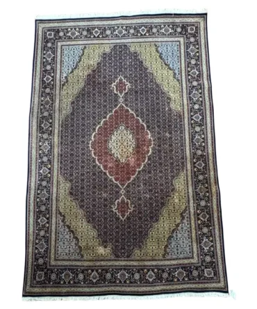 Semi-Antique Persian Tabriz Mahi Rug