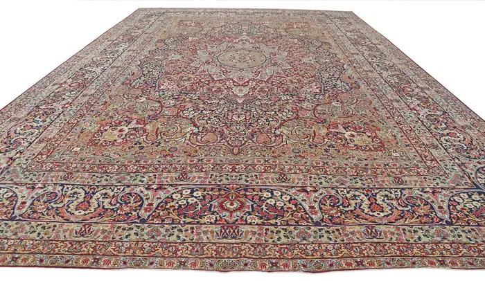Antique KirmanShah/Laver Kirman Persian Carpet - Image 11